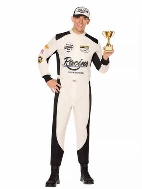 🆕 Spirit Halloween Adult Racing Jumpsuit Halloween Costume Size Small/Medium